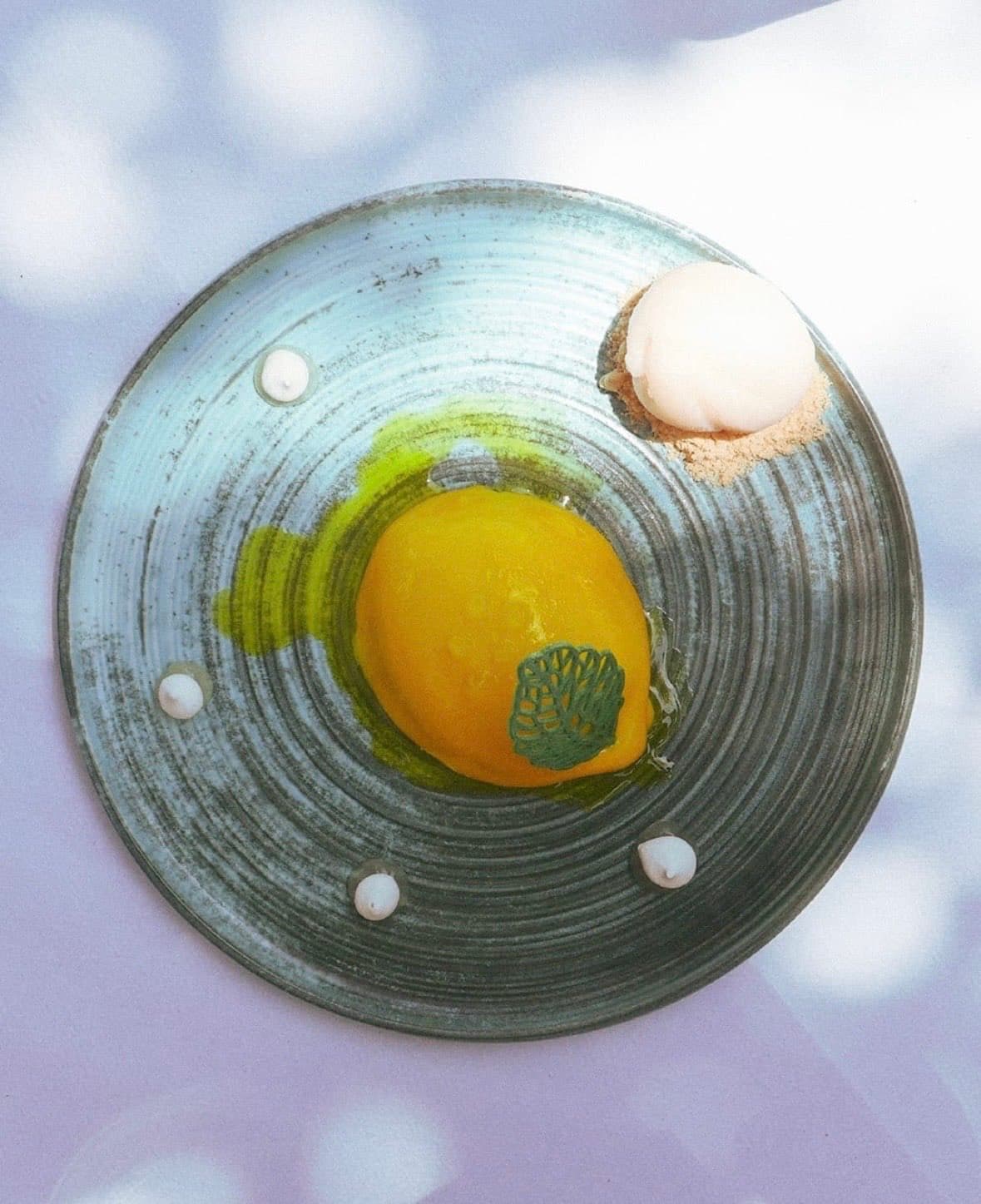 A chilled citrus dessert with sorbet